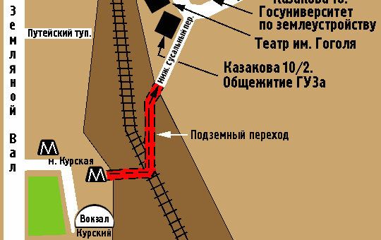 Курская метро выходы схема